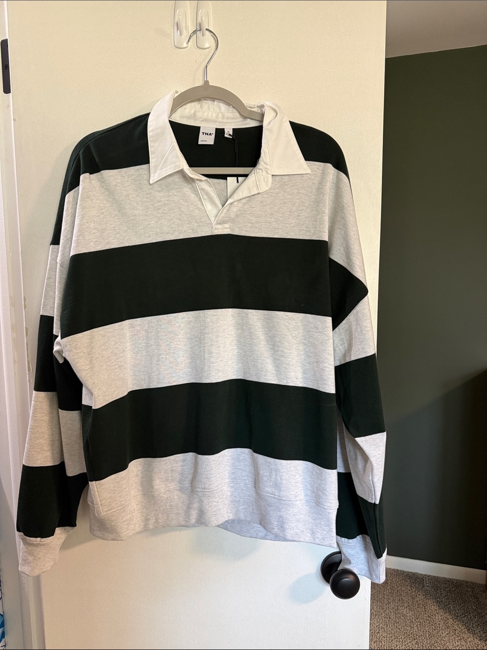 TNA Striped rugby polo